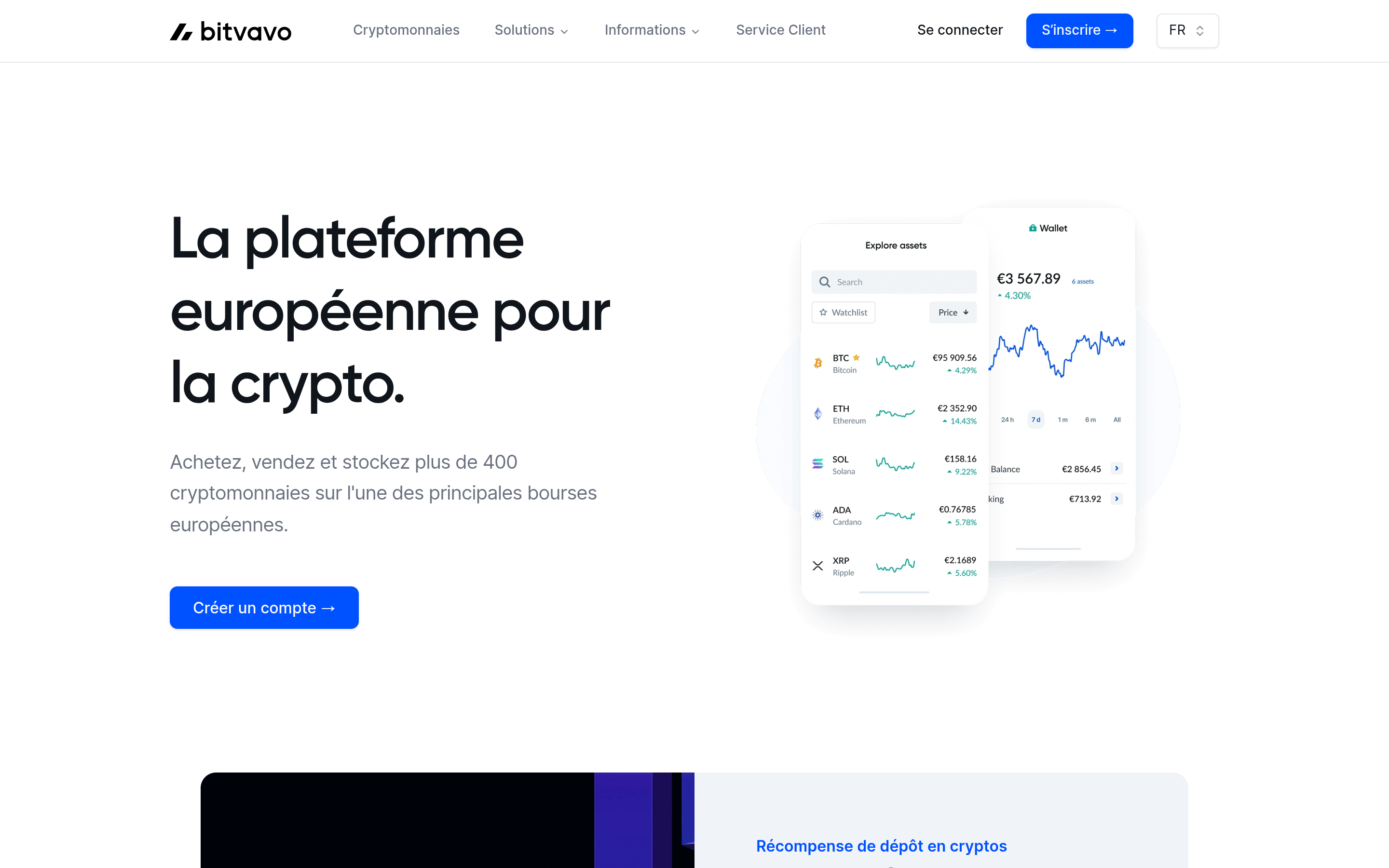 Capture d’écran du site Bitvavo