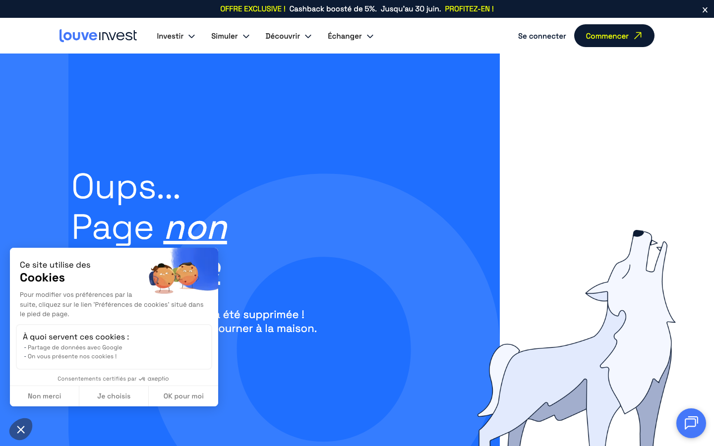 Capture d’écran du site Louve Invest