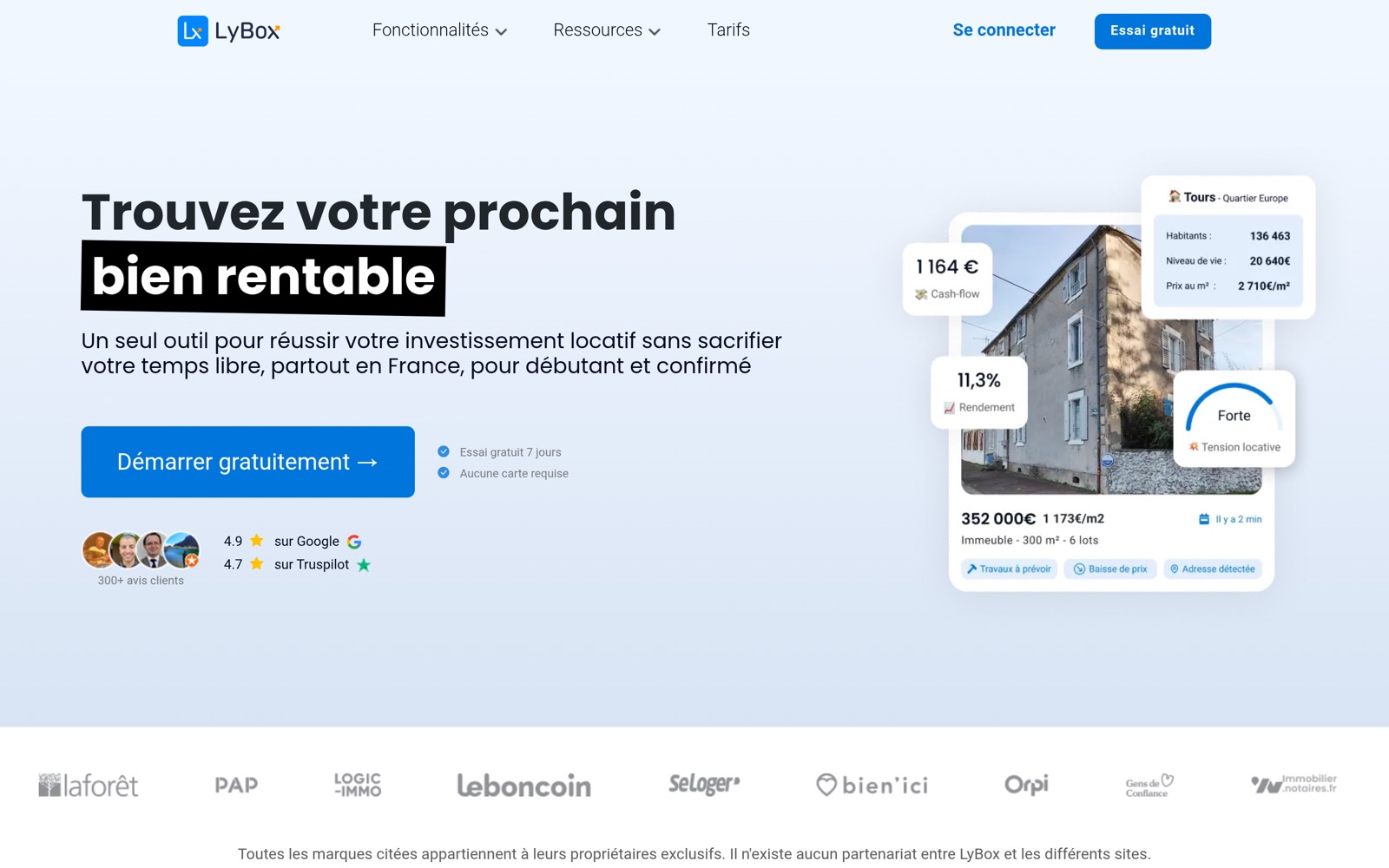Capture d’écran du site Lybox