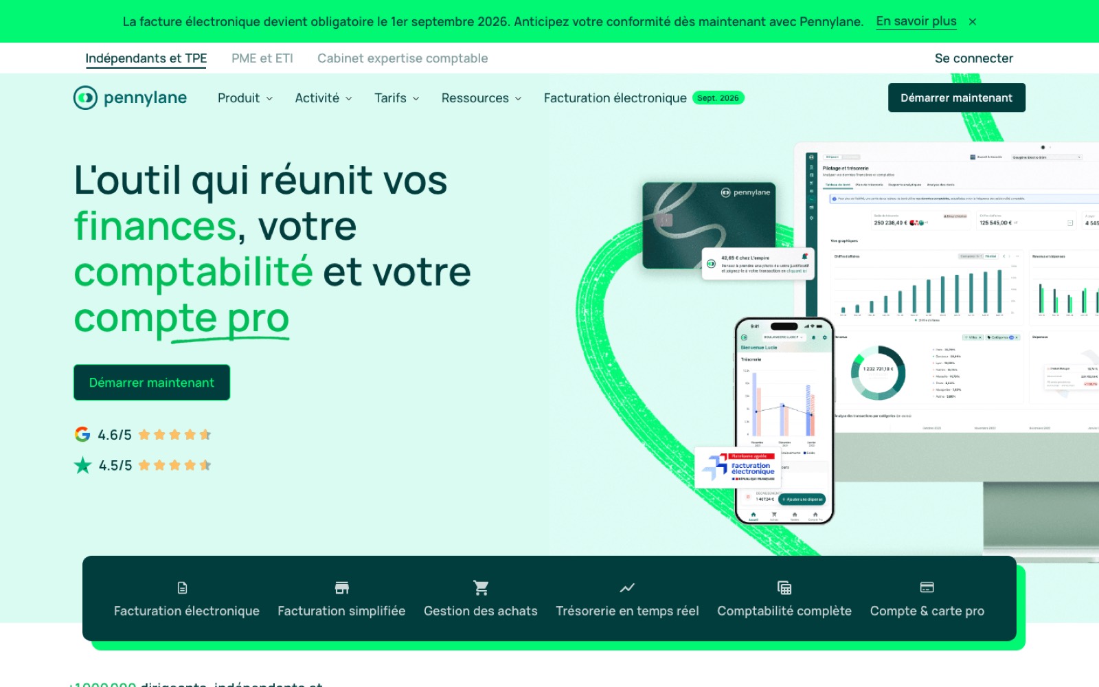 Capture d’écran du site Pennylane