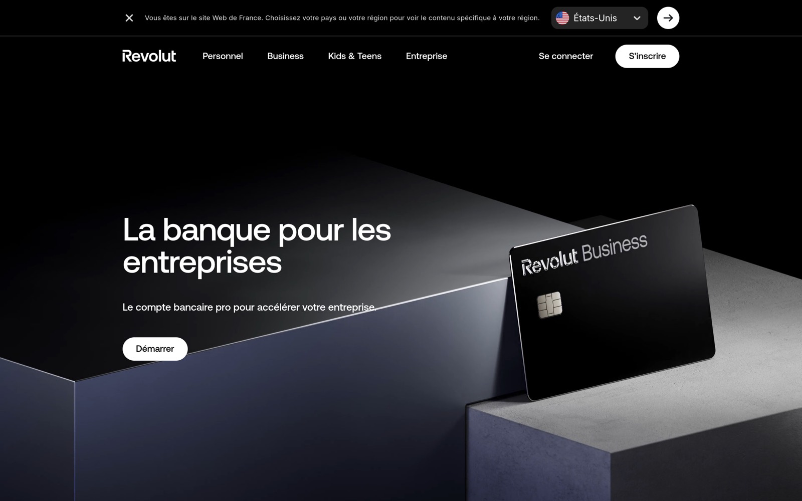 Capture d’écran du site Revolut Business