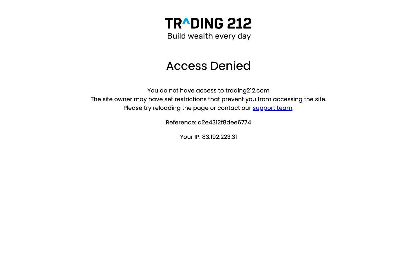 Capture d’écran du site Trading 212